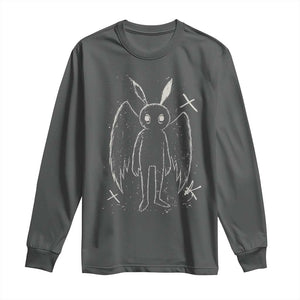 Creepy Cute Mothman Long Sleeve Shirt Alt Goth Grunge Horror Aesthetic Cryptid TS10 Dark Heather Print Your Wear
