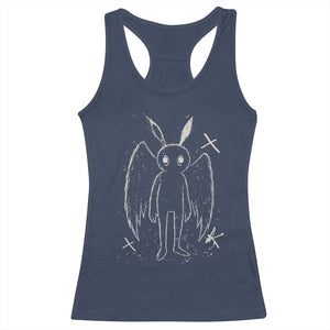 Creepy Cute Mothman Racerback Tank Top Alt Goth Grunge Horror Aesthetic Cryptid TS10 Navy Print Your Wear