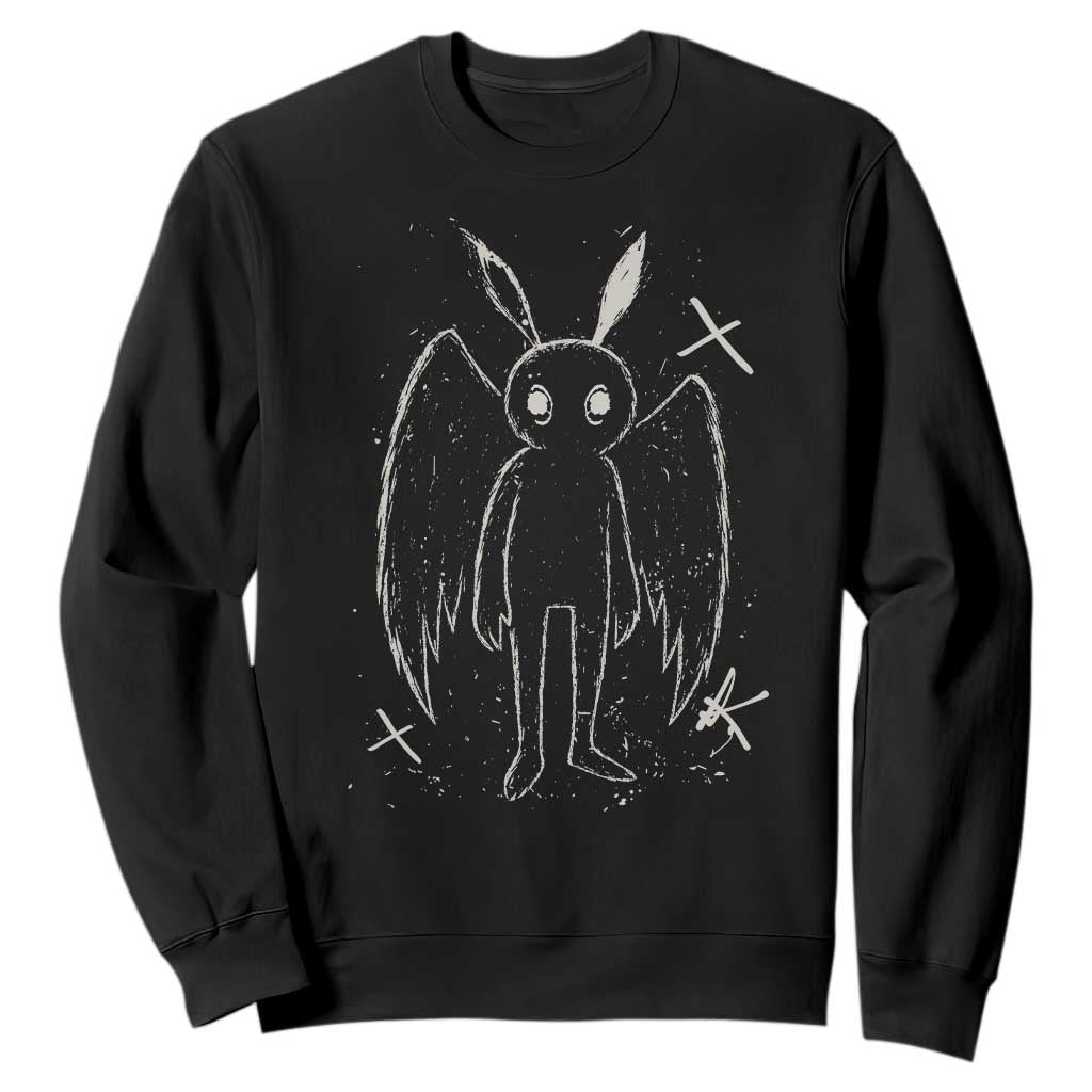 Creepy Cute Mothman Sweatshirt Alt Goth Grunge Horror Aesthetic Cryptid TS10 Black Print Your Wear