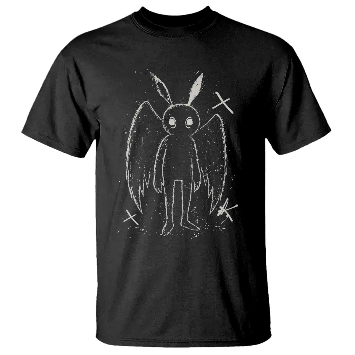 Creepy Cute Mothman T Shirt Alt Goth Grunge Horror Aesthetic Cryptid TS10 Black Print Your Wear