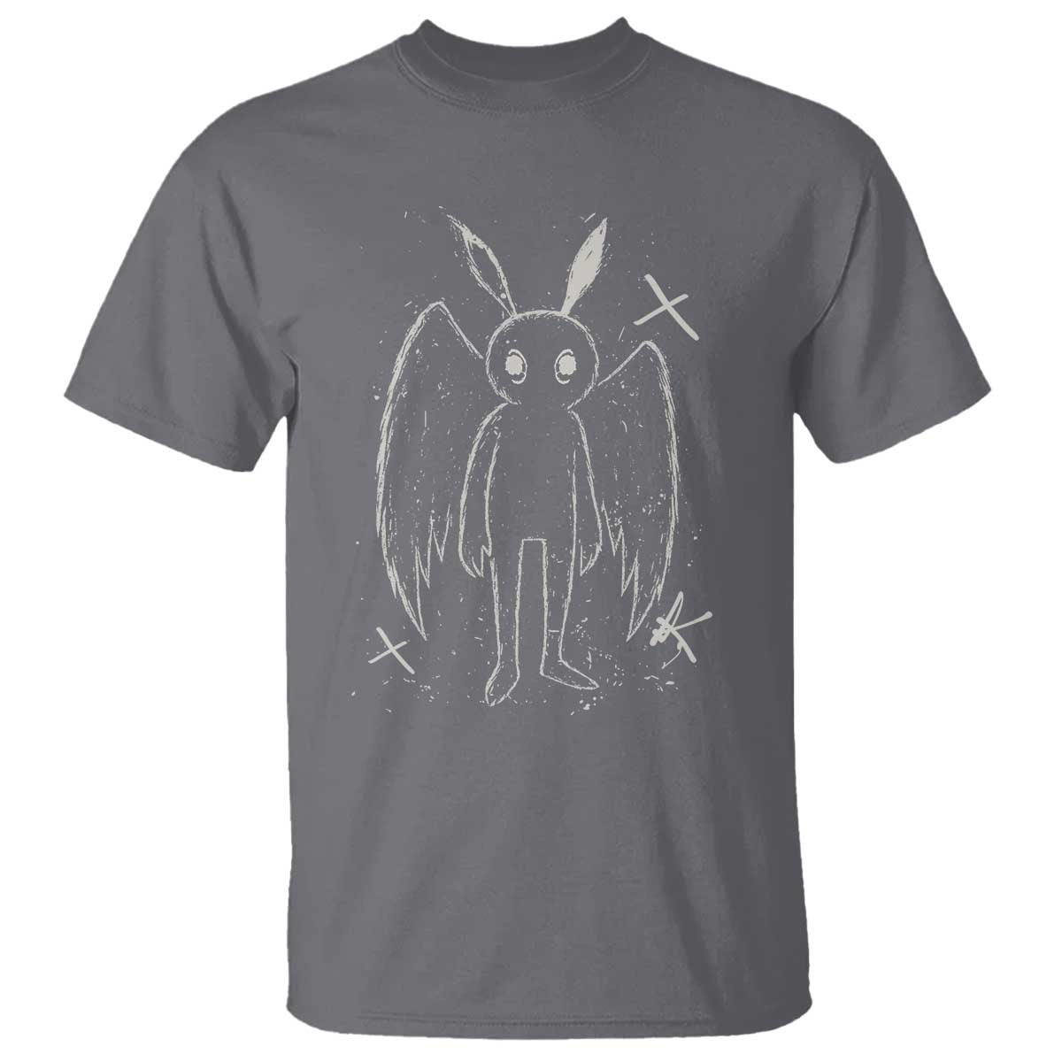 Creepy Cute Mothman T Shirt Alt Goth Grunge Horror Aesthetic Cryptid TS10 Charcoal Print Your Wear