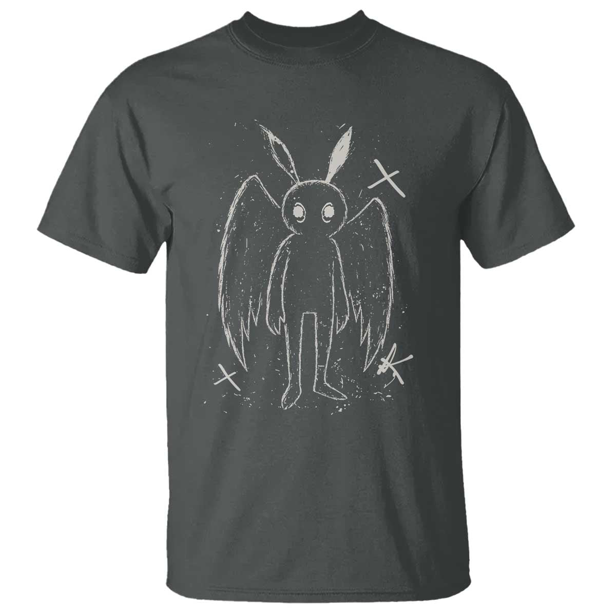 Creepy Cute Mothman T Shirt Alt Goth Grunge Horror Aesthetic Cryptid TS10 Dark Heather Print Your Wear