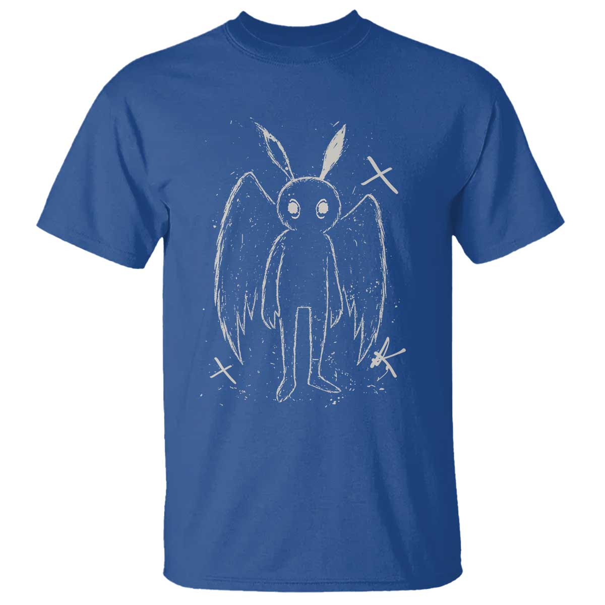 Creepy Cute Mothman T Shirt Alt Goth Grunge Horror Aesthetic Cryptid TS10 Royal Blue Print Your Wear