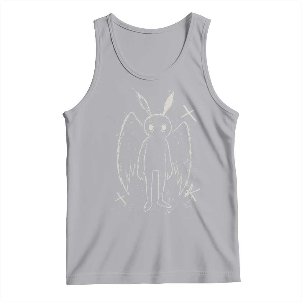 Creepy Cute Mothman Tank Top Alt Goth Grunge Horror Aesthetic Cryptid TS10 Athletic Heather Print Your Wear