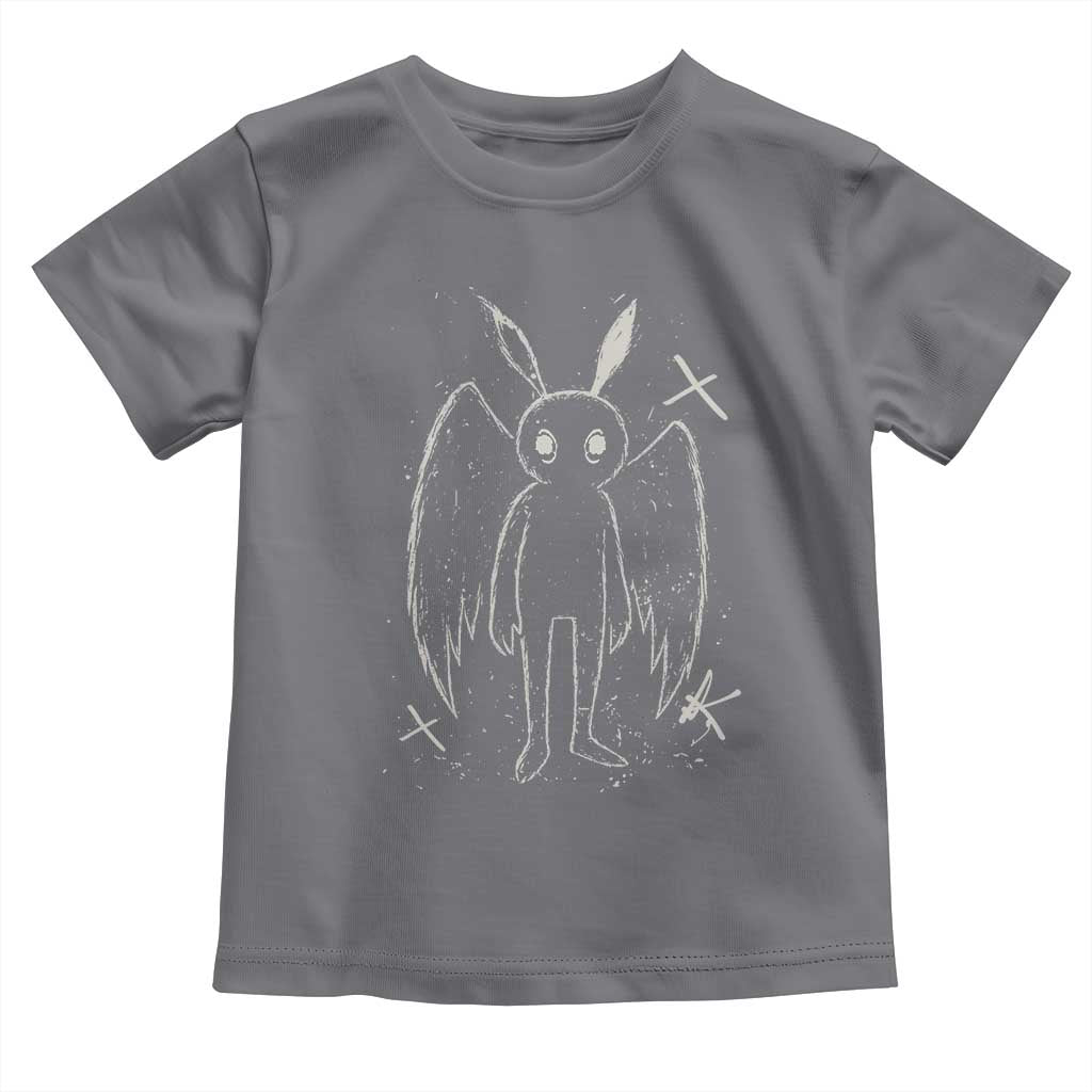 Creepy Cute Mothman Toddler T Shirt Alt Goth Grunge Horror Aesthetic Cryptid TS10 Charcoal Print Your Wear