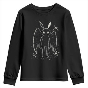 Creepy Cute Mothman Youth Sweatshirt Alt Goth Grunge Horror Aesthetic Cryptid TS10 Black Print Your Wear