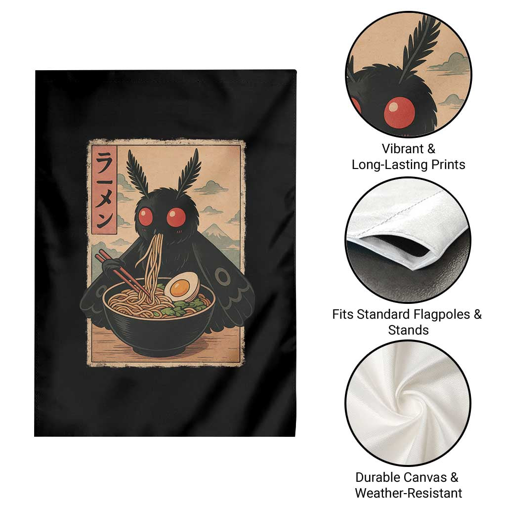 Funny Mothman Ramen Garden Flag Japanese Kawaii Noodles Cryptid Retro Manga Anime TS10 Print Your Wear