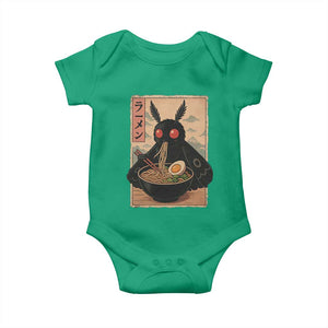 Funny Mothman Ramen Baby Onesie Japanese Kawaii Noodles Cryptid Retro Manga Anime TS10 Irish Green Print Your Wear