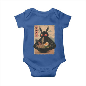Funny Mothman Ramen Baby Onesie Japanese Kawaii Noodles Cryptid Retro Manga Anime TS10 Royal Blue Print Your Wear