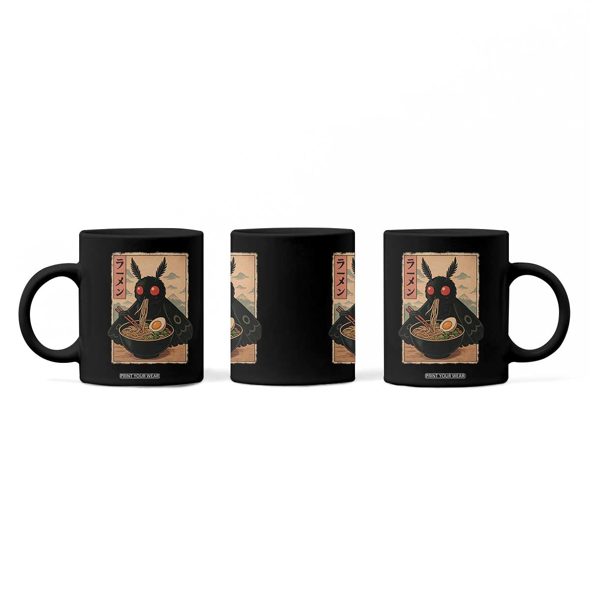 Funny Mothman Ramen Coffee Mug Japanese Kawaii Noodles Cryptid Retro Manga Anime TS10 Print Your Wear