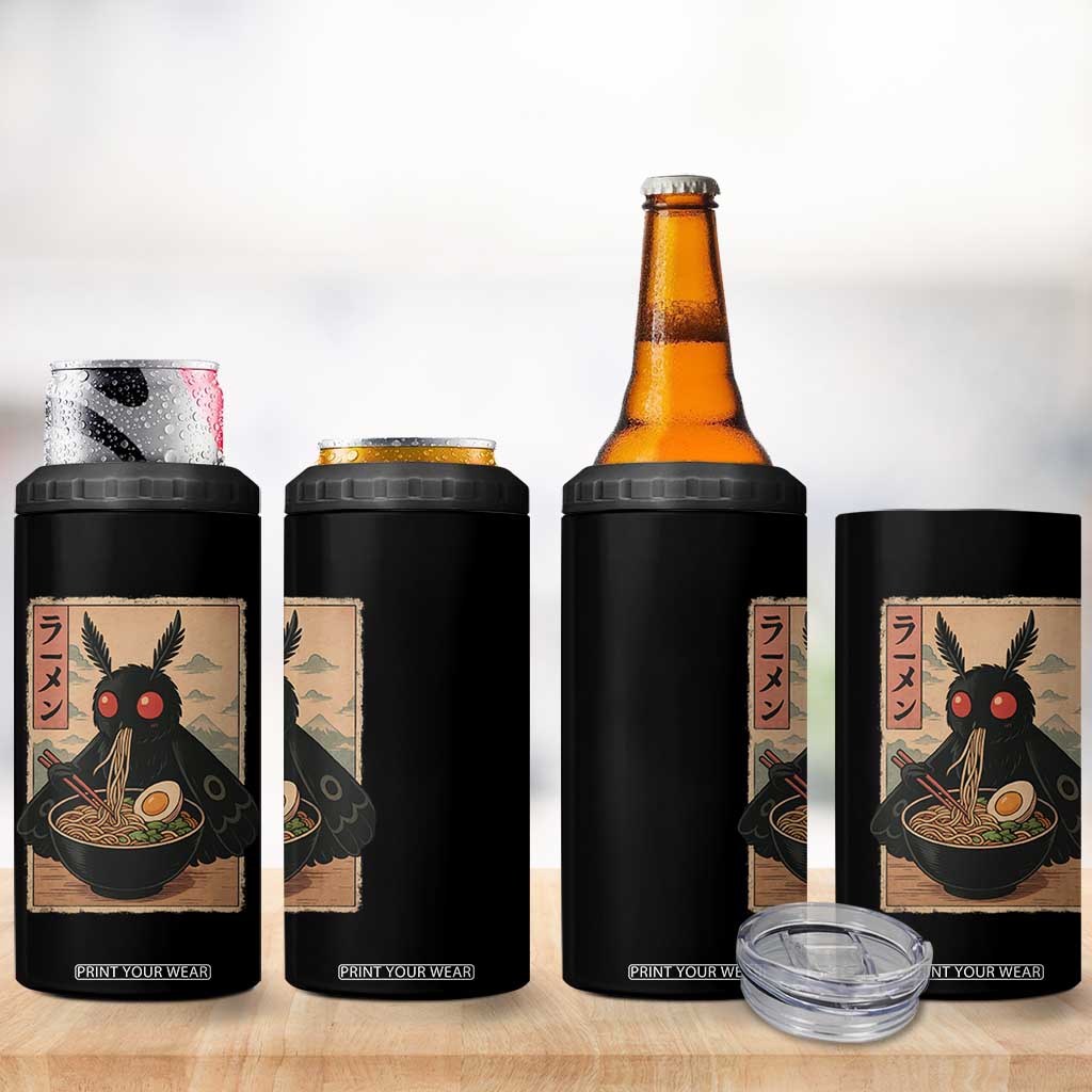 Funny Mothman Ramen 4 in 1 Can Cooler Tumbler Japanese Kawaii Noodles Cryptid Retro Manga Anime TS10 Print Your Wear