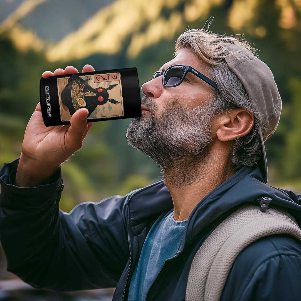 Funny Mothman Ramen 4 in 1 Can Cooler Tumbler Japanese Kawaii Noodles Cryptid Retro Manga Anime TS10 Print Your Wear