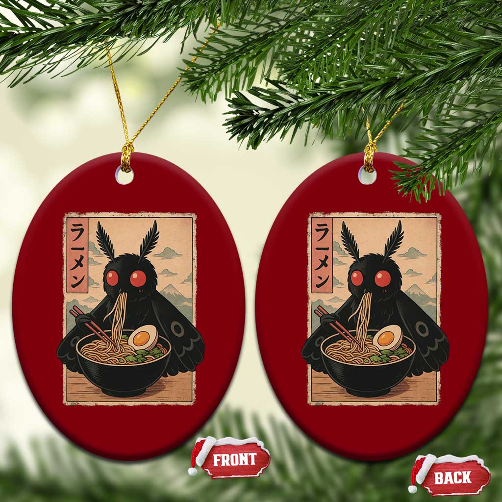Funny Mothman Ramen Ceramic Ornament Japanese Kawaii Noodles Cryptid Retro Manga Anime TS10 Print Your Wear