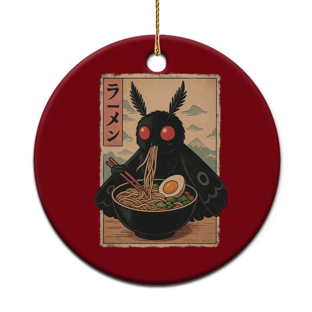 Funny Mothman Ramen Ceramic Ornament Japanese Kawaii Noodles Cryptid Retro Manga Anime TS10 1pc Red Print Your Wear