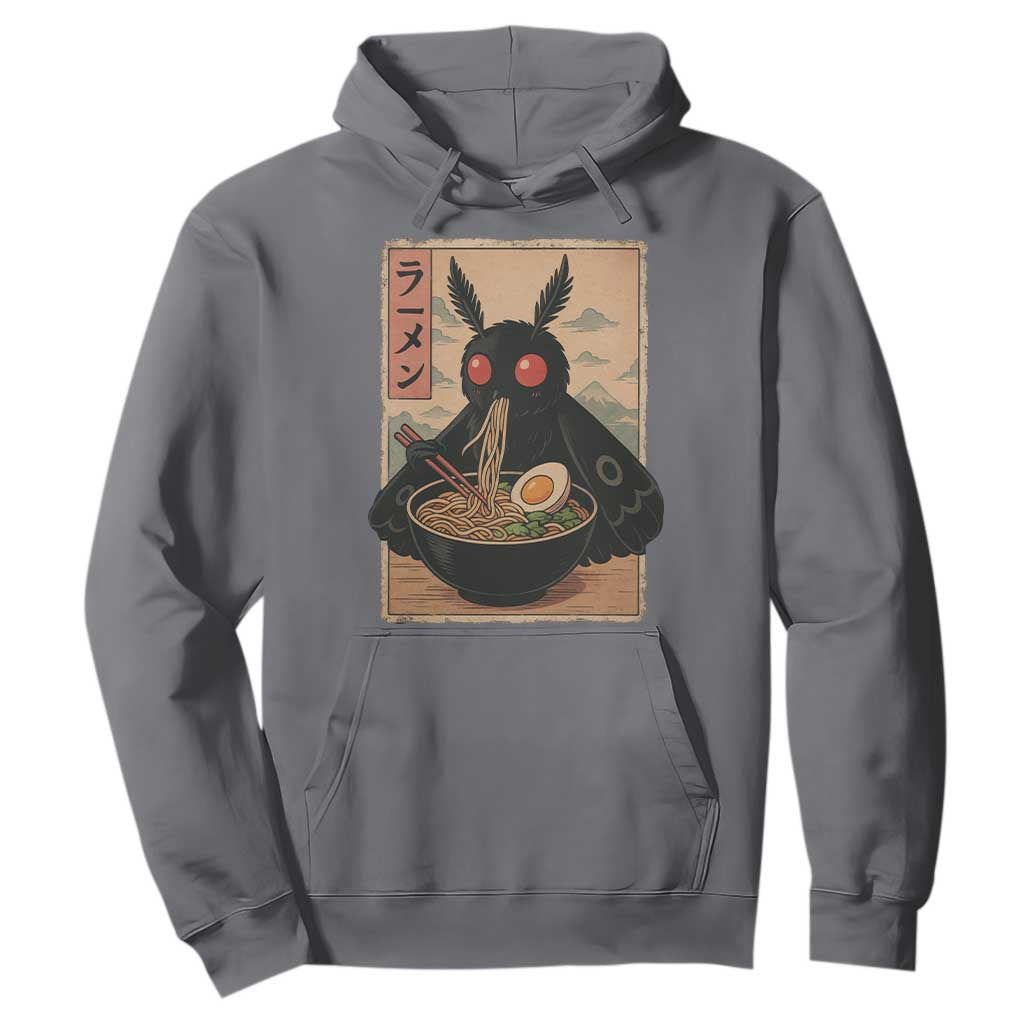 Funny Mothman Ramen Hoodie Japanese Kawaii Noodles Cryptid Retro Manga Anime TS10 Charcoal Print Your Wear
