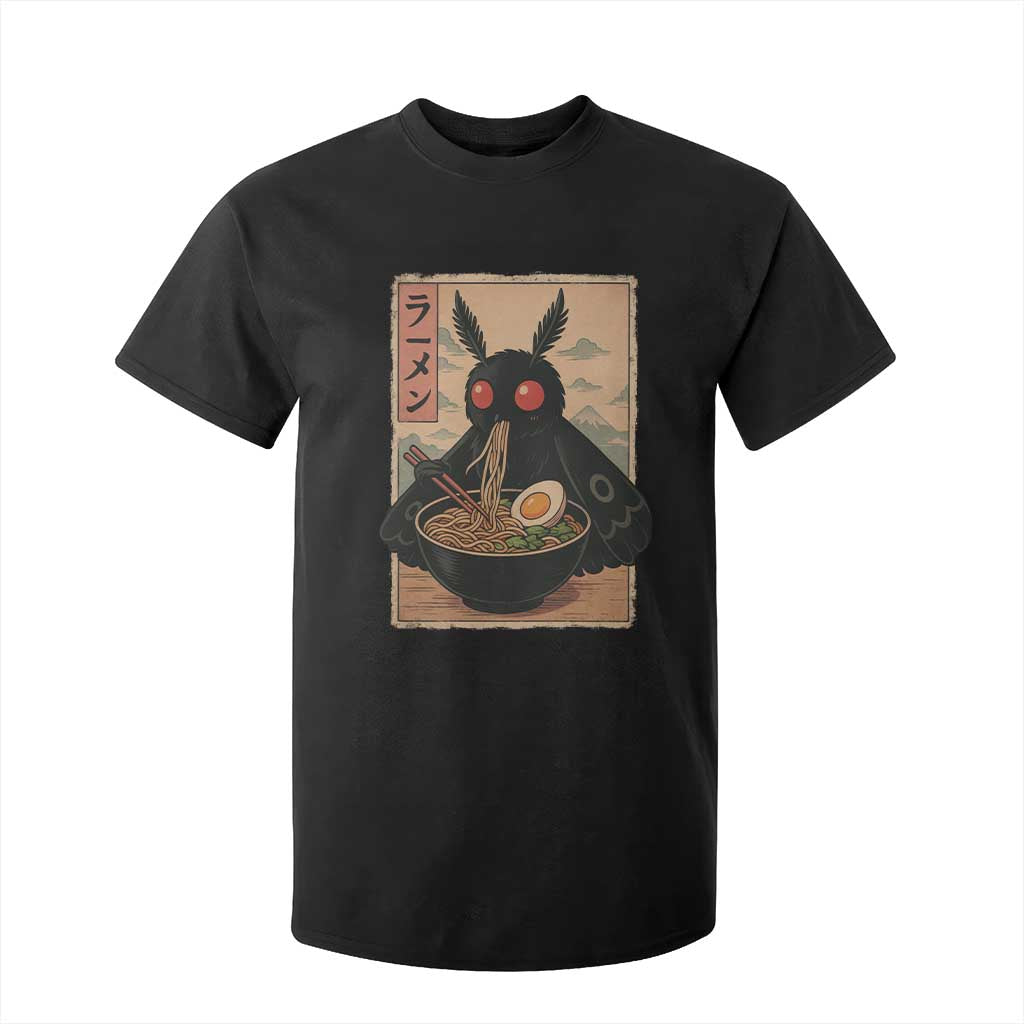 Funny Mothman Ramen T Shirt For Kid Japanese Kawaii Noodles Cryptid Retro Manga Anime TS10 Black Print Your Wear