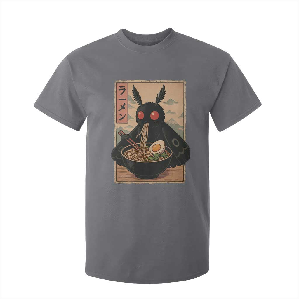 Funny Mothman Ramen T Shirt For Kid Japanese Kawaii Noodles Cryptid Retro Manga Anime TS10 Charcoal Print Your Wear