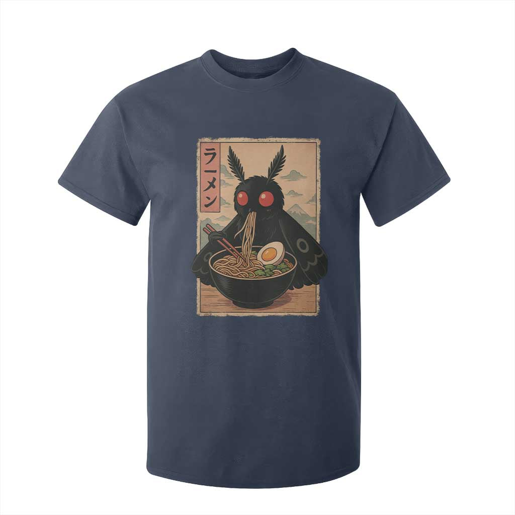Funny Mothman Ramen T Shirt For Kid Japanese Kawaii Noodles Cryptid Retro Manga Anime TS10 Navy Print Your Wear