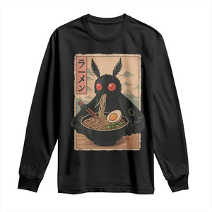 Funny Mothman Ramen Long Sleeve Shirt Japanese Kawaii Noodles Cryptid Retro Manga Anime TS10 Black Print Your Wear