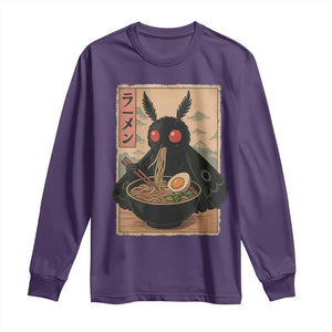 Funny Mothman Ramen Long Sleeve Shirt Japanese Kawaii Noodles Cryptid Retro Manga Anime TS10 Purple Print Your Wear