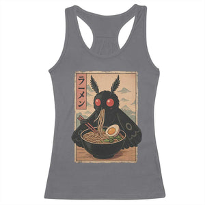 Funny Mothman Ramen Racerback Tank Top Japanese Kawaii Noodles Cryptid Retro Manga Anime TS10 Charcoal Print Your Wear