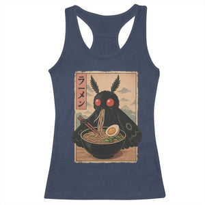 Funny Mothman Ramen Racerback Tank Top Japanese Kawaii Noodles Cryptid Retro Manga Anime TS10 Navy Print Your Wear