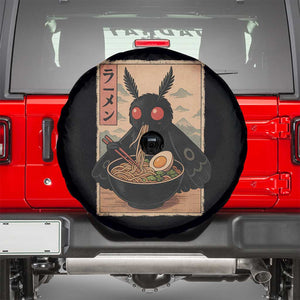 Funny Mothman Ramen Spare Tire Cover Japanese Kawaii Noodles Cryptid Retro Manga Anime TS10 Black Print Your Wear