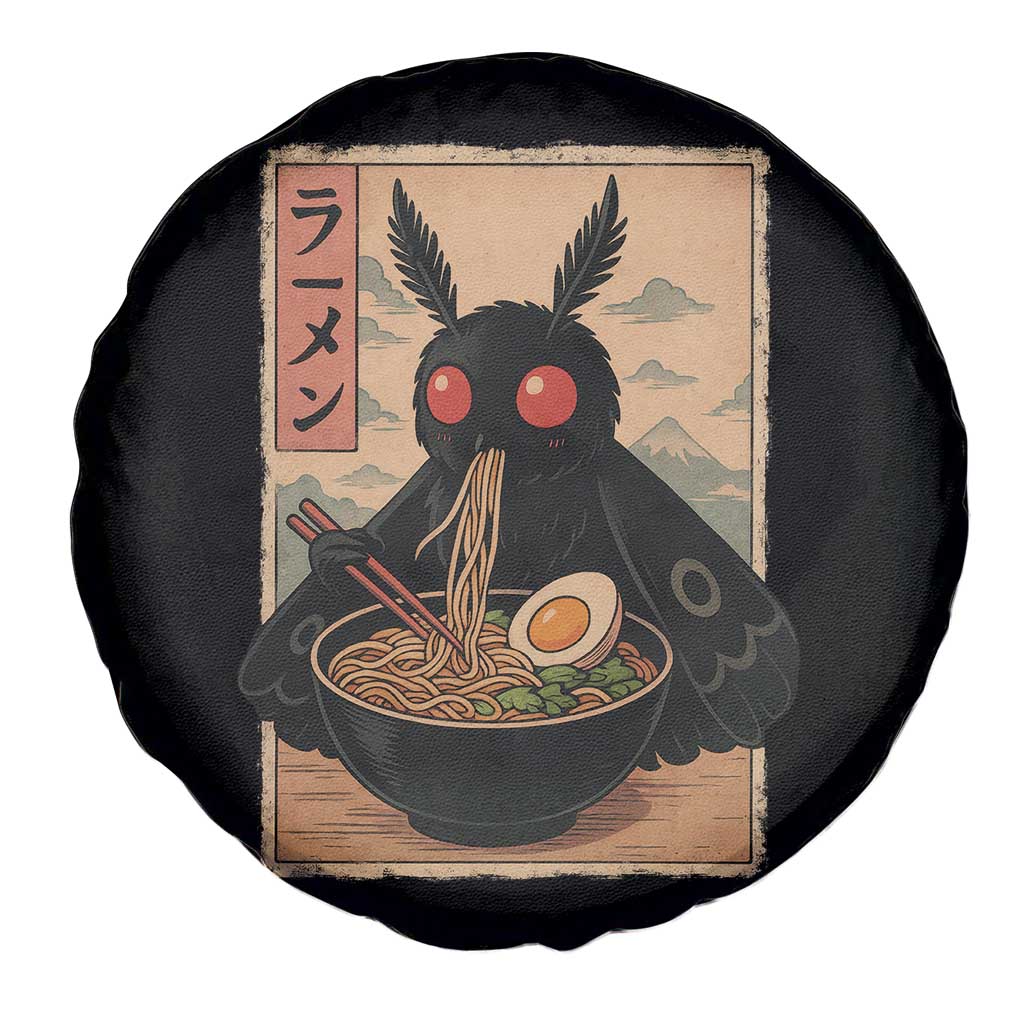 Funny Mothman Ramen Spare Tire Cover Japanese Kawaii Noodles Cryptid Retro Manga Anime TS10 Print Your Wear