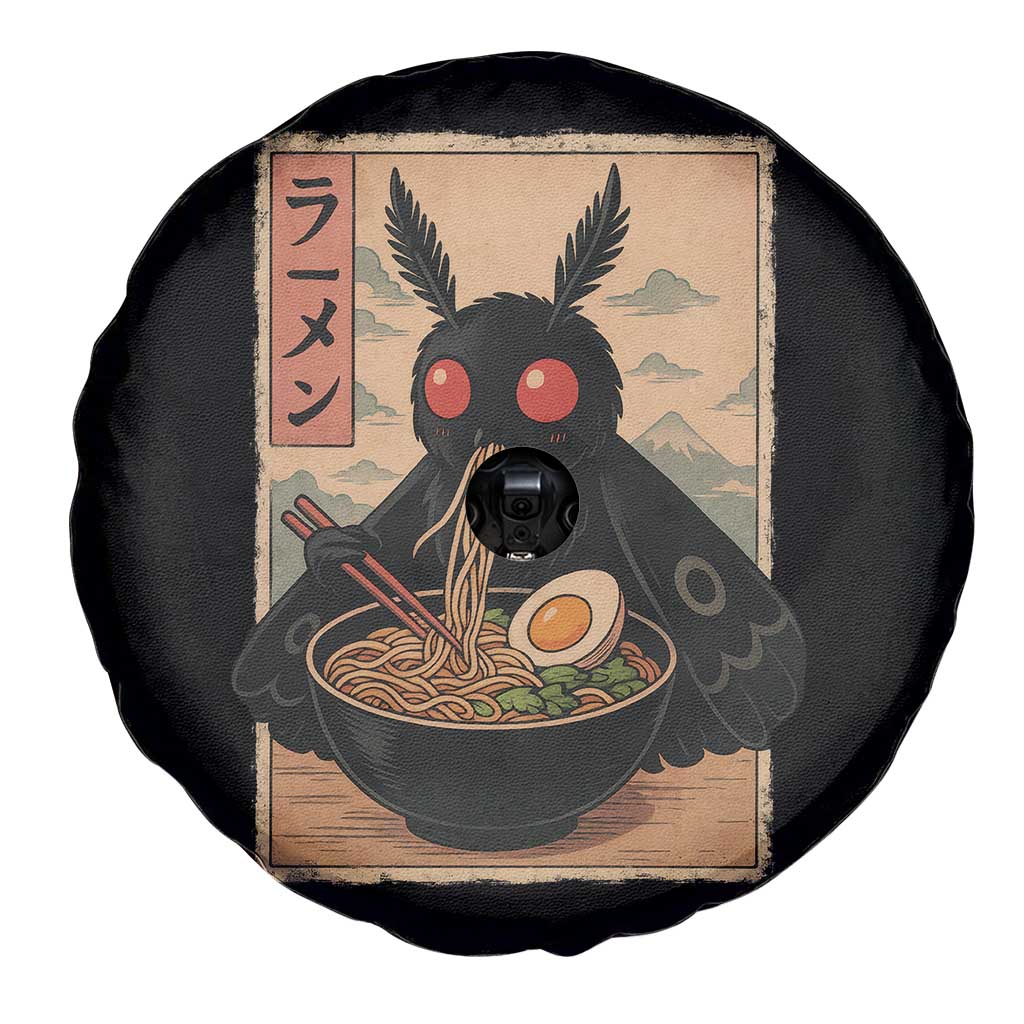 Funny Mothman Ramen Spare Tire Cover Japanese Kawaii Noodles Cryptid Retro Manga Anime TS10 Print Your Wear