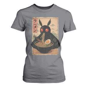 Funny Mothman Ramen T Shirt For Women Japanese Kawaii Noodles Cryptid Retro Manga Anime TS10 Charcoal Print Your Wear
