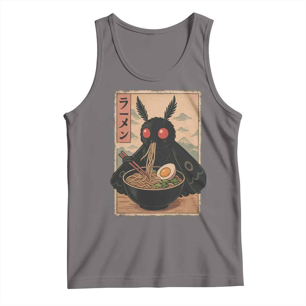 Funny Mothman Ramen Tank Top Japanese Kawaii Noodles Cryptid Retro Manga Anime TS10 Deep Heather Print Your Wear