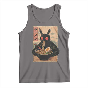 Funny Mothman Ramen Tank Top Japanese Kawaii Noodles Cryptid Retro Manga Anime TS10 Deep Heather Print Your Wear