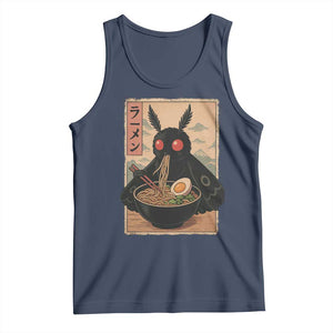 Funny Mothman Ramen Tank Top Japanese Kawaii Noodles Cryptid Retro Manga Anime TS10 Navy Print Your Wear
