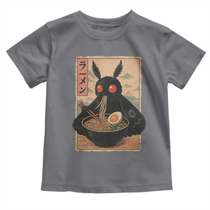 Funny Mothman Ramen Toddler T Shirt Japanese Kawaii Noodles Cryptid Retro Manga Anime TS10 Charcoal Print Your Wear