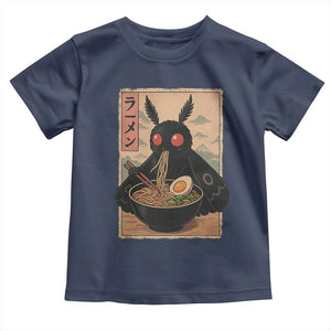 Funny Mothman Ramen Toddler T Shirt Japanese Kawaii Noodles Cryptid Retro Manga Anime TS10 Navy Print Your Wear
