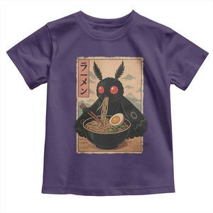 Funny Mothman Ramen Toddler T Shirt Japanese Kawaii Noodles Cryptid Retro Manga Anime TS10 Purple Print Your Wear