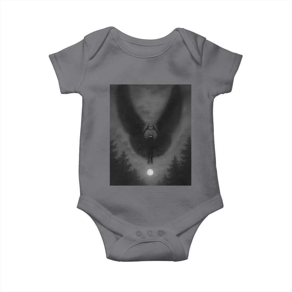 Mothman Baby Onesie Horror Poster Halloween Cryptid Lover TS10 Charcoal Print Your Wear
