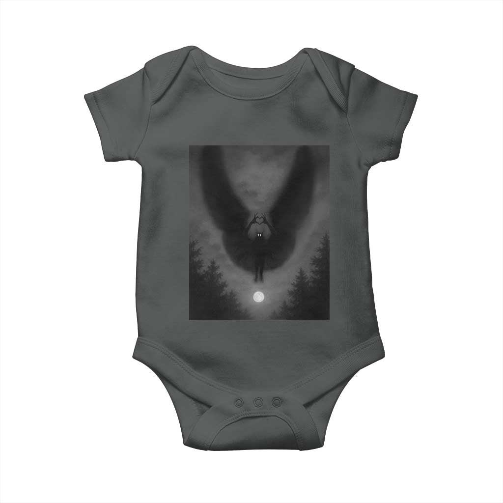 Mothman Baby Onesie Horror Poster Halloween Cryptid Lover TS10 Dark Heather Print Your Wear
