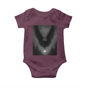 Mothman Baby Onesie Horror Poster Halloween Cryptid Lover TS10 Maroon Print Your Wear