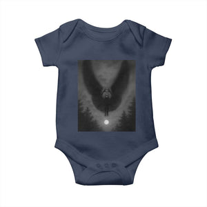 Mothman Baby Onesie Horror Poster Halloween Cryptid Lover TS10 Navy Print Your Wear
