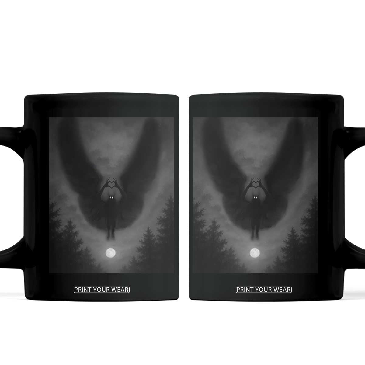Mothman Coffee Mug Horror Poster Halloween Cryptid Lover TS10 Black Print Your Wear