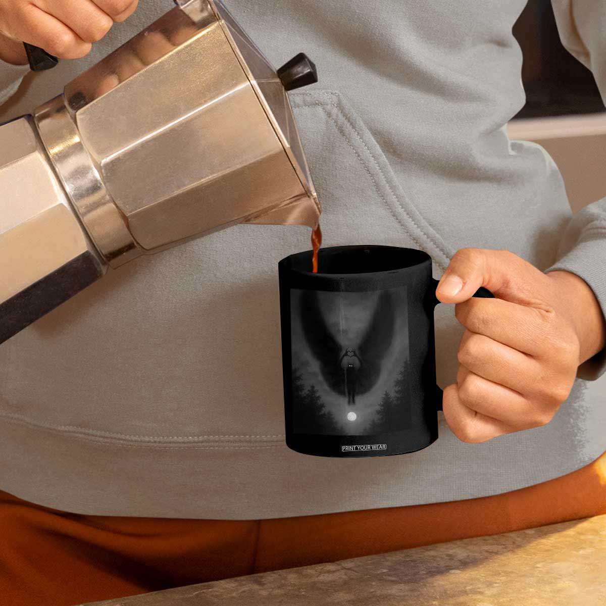 Mothman Coffee Mug Horror Poster Halloween Cryptid Lover TS10 Print Your Wear