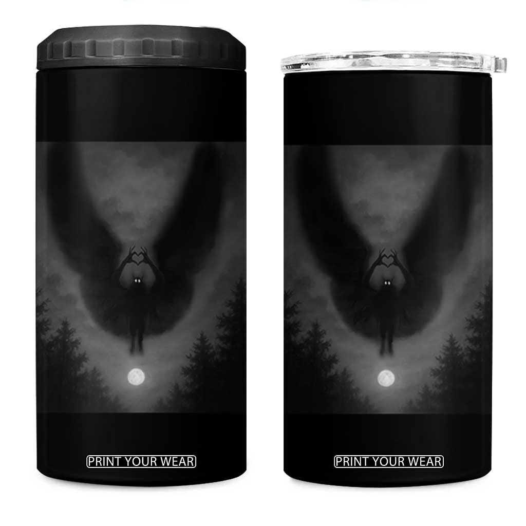 Mothman 4 in 1 Can Cooler Tumbler Horror Poster Halloween Cryptid Lover TS10 One Size: 16 oz Black Print Your Wear