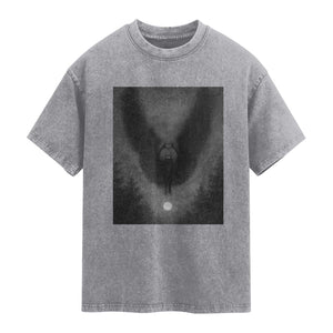 Mothman Washed Cotton T-Shirt Horror Poster Halloween Cryptid Lover