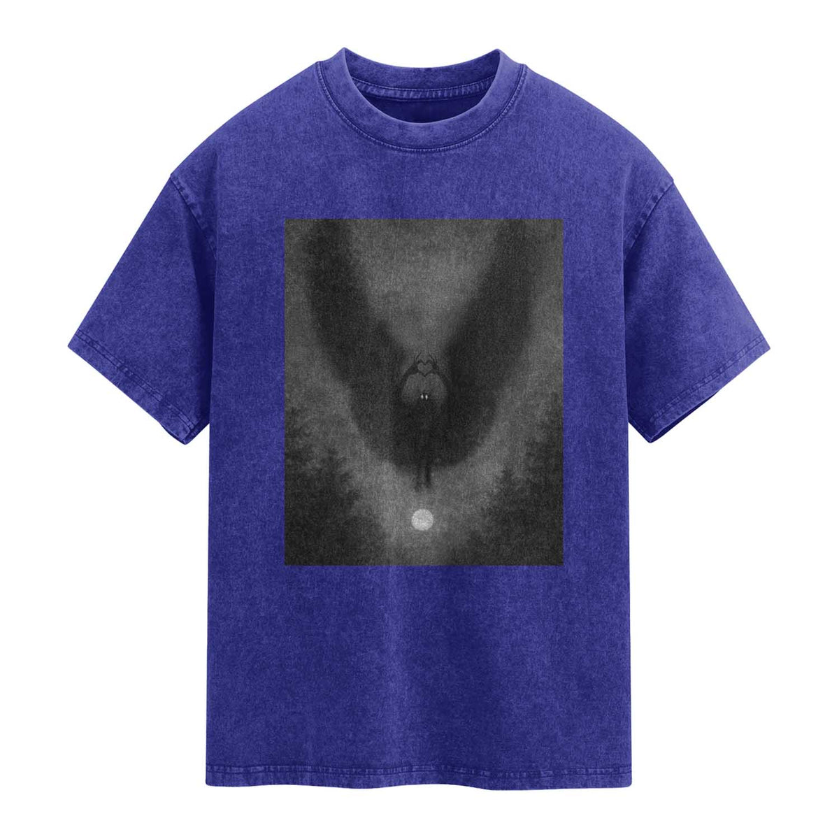 Mothman Washed Cotton T-Shirt Horror Poster Halloween Cryptid Lover