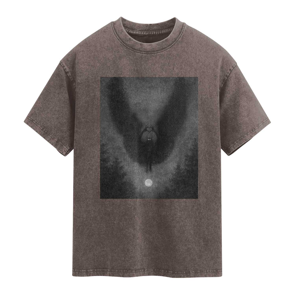 Mothman Washed Cotton T-Shirt Horror Poster Halloween Cryptid Lover