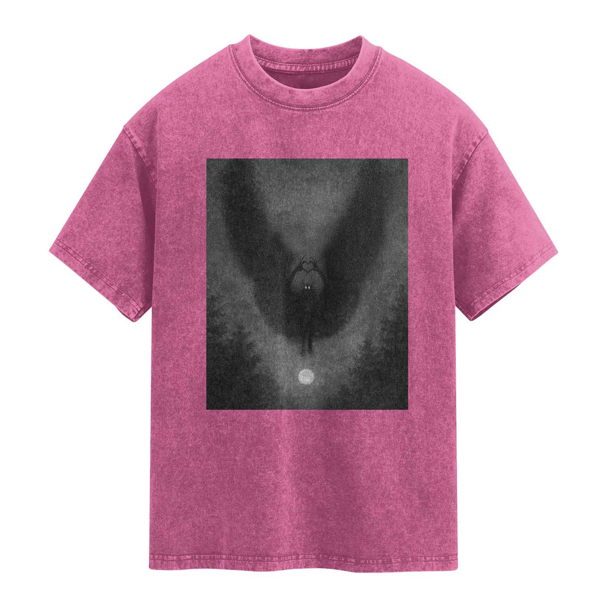 Mothman Washed Cotton T-Shirt Horror Poster Halloween Cryptid Lover