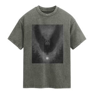 Mothman Washed Cotton T-Shirt Horror Poster Halloween Cryptid Lover