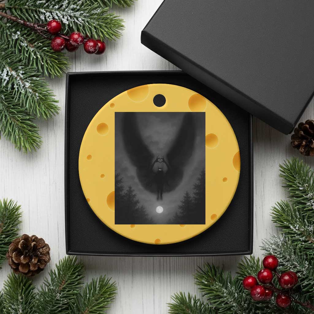 Mothman Ceramic Ornament Horror Poster Halloween Cryptid Lover TS10 1pc Yellow Cheese Print Your Wear