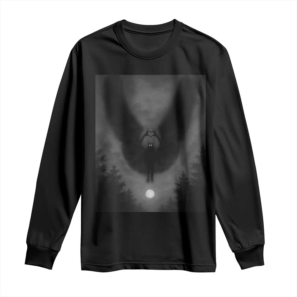 Mothman Long Sleeve Shirt Horror Poster Halloween Cryptid Lover TS10 Black Print Your Wear